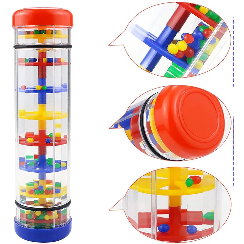 لعبة Rainmaker Baby Toy Rain Stick ألعاب موسيقية للأطفال من عمر 1 إلى 3 سنوات، لعبة خشخيشة يدوية، لعبة أداة تعليمية للأطفال