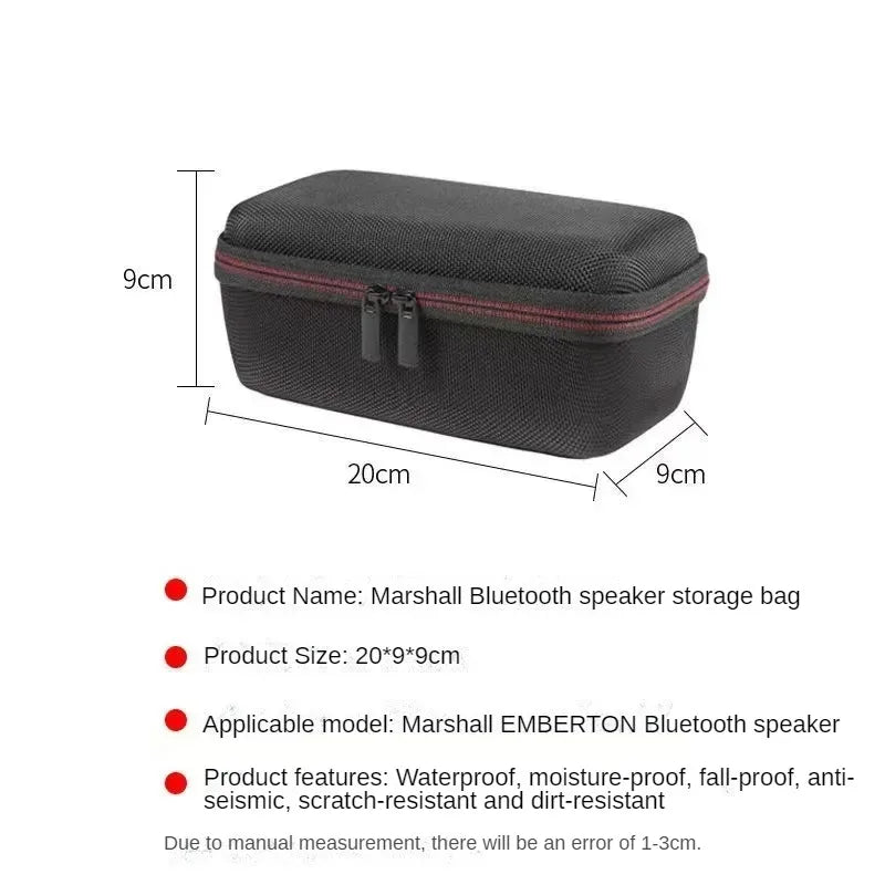 Portable Speaker Storage Bag Anti-Scratch Bag for-MARSHALL EMBERTON Speaker for CASE with Zipper Audio Protective Box Easy Open