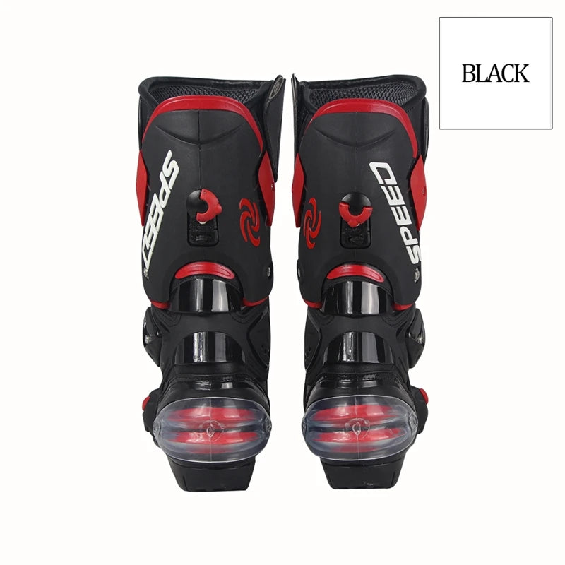 Motorcycle Boots Men Women Riding Mid-Calf Ankle Protective Shoes Moto Motorbike Equipment Racing Long Boot B1001