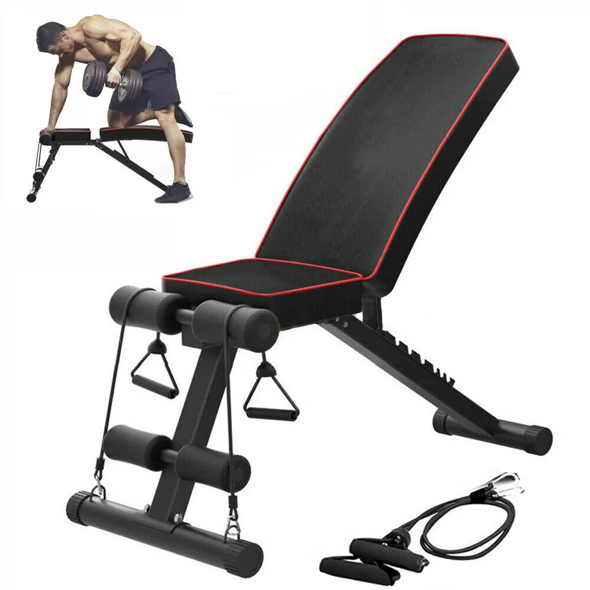 350KG Foldable Pro Sit Up Bench 7 Gear Adjustment Weight Bench Incline Decline Foldable Workout Gym Exercise Sit-up Bench