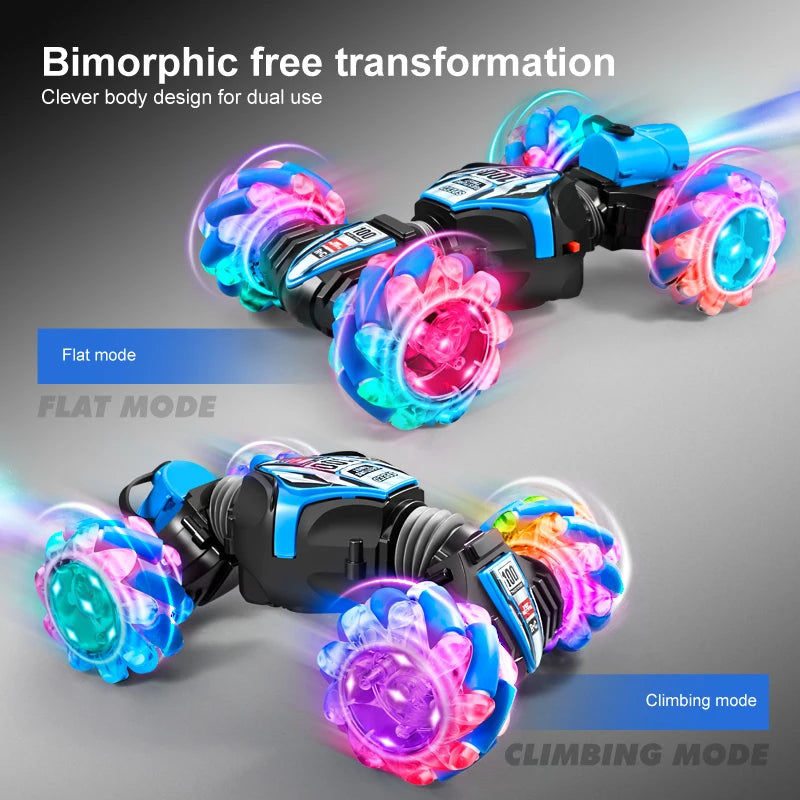 2023 Newest RC Stunt Car 2.4G Remote Control Cars RC Watch Gesture Sensor LED Rotation Gift Electronic Toy for Kids Boys