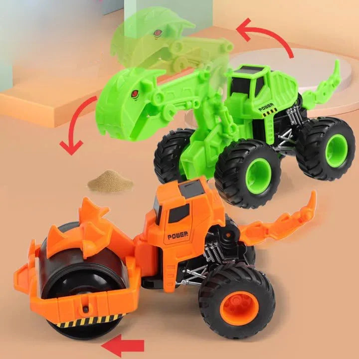 Children's toys inertial Four-wheel off-road car dinosaur can swing engineering car excavator clamping Kids boy gift