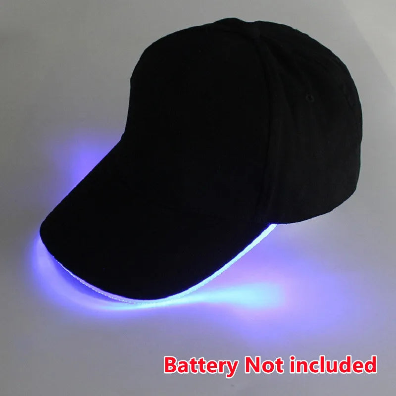 Fashion Flashing Baseball Cap Adjustable LED Light Hip-Hop Luminous Hat KTY Bar Party Sporting Fun Event Night Illumination Cap