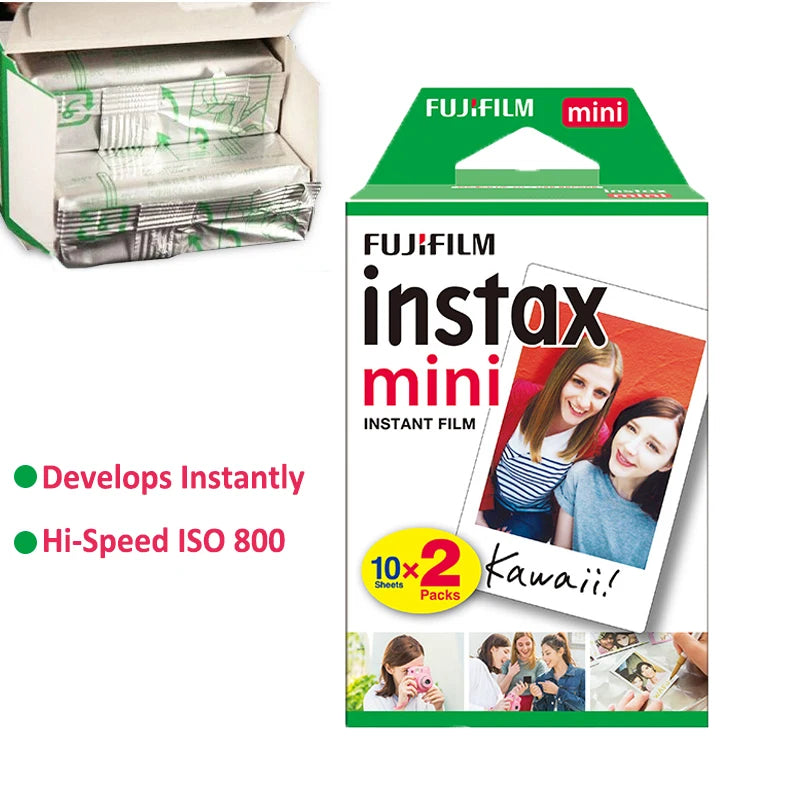 فيلم فوجي فيلم Instax Mini ذو الحافة البيضاء 10 -100 ورقة من ورق الصور لكاميرا فوجي الفورية ميني 12 11 ميني 9 8 7s 70