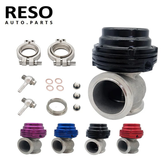 RESO--Universal 38mm Turbo External Wastegate MVS With Logo V-Band Flange Springs Waste Gate For Supercharge Turbo Manifold