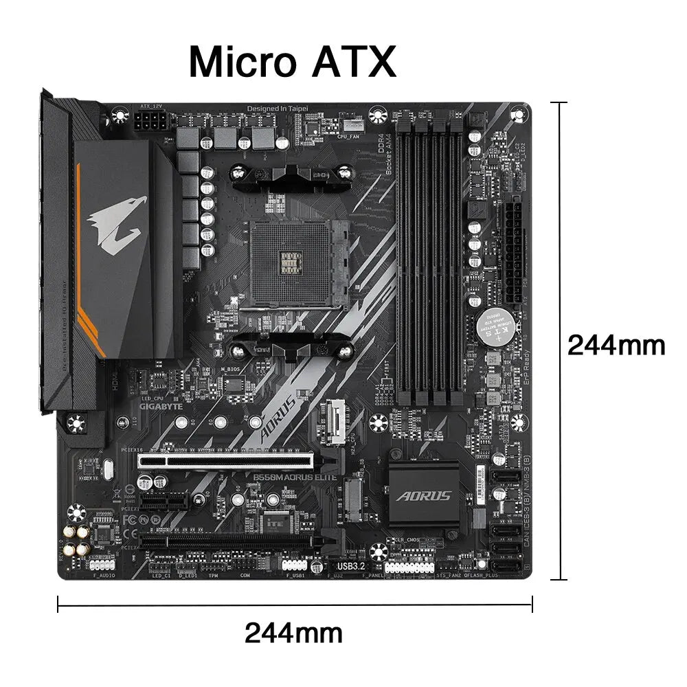 GIGABYTE новая материнская плата B550M AORUS ELITE Micro-ATX Socket AM4 для процессоров серии Ryzen 5000 4000 3000 Dual Channel DDR4 SATA3 M.2