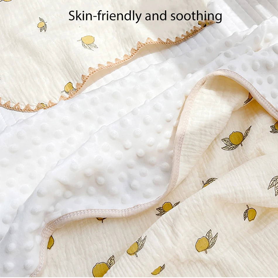 Kangobaby #My Soft Life# New Design Autumn Muslin Cotton Bubble Fleece Baby Swaddle Blanket Newborn Bath Towel Infant Quilt