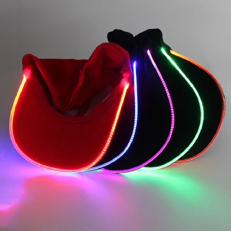 Fashion Flashing Baseball Cap Adjustable LED Light Hip-Hop Luminous Hat KTY Bar Party Sporting Fun Event Night Illumination Cap