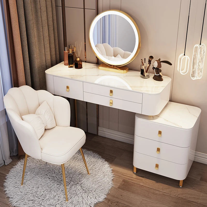 Luxury Nordic Dressing Table Organizers Storage Girls Makeup Dressing Table Bedroom Modern Coiffeuse De Chambre Furniture