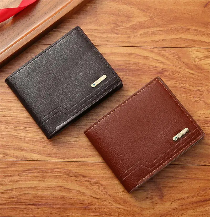 Men’S Pu Leather Wallets Coin Bags Small Money Purses Dollar Slim Large Capacity Male Multifunctional Casual Wallet Card Holders