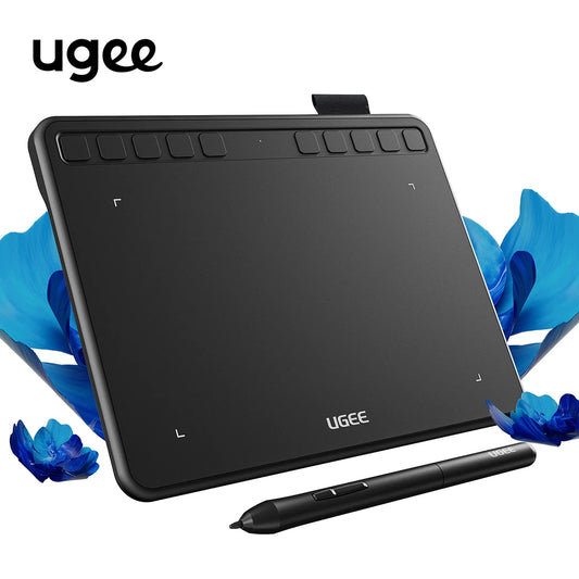 UGEE S640 لوح رسم رقمي مقاس 6 بوصات مع قلم كتابة ولوحة رسم 8192 لأجهزة Android وWindows وMac وكمبيوتر محمول