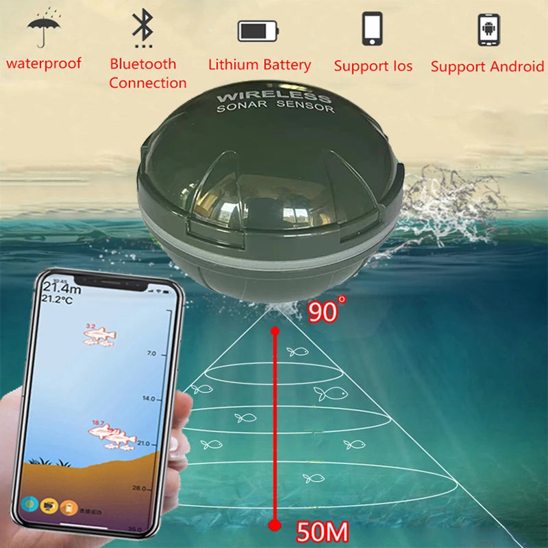 Free Shipping Brand New Smart Phone Fish Finder Sonar  Android & IosFish Finder Bluetooth Intelligent  Fish Visual Fishing