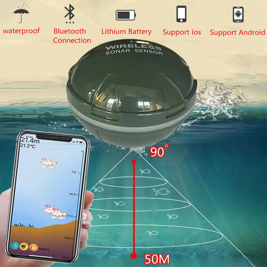 شحن مجاني العلامة التجارية الجديدة الذكية Fish Finder Sonar Android &amp; IosFish Finder Bluetooth Intelligent Fish Visual Fishing