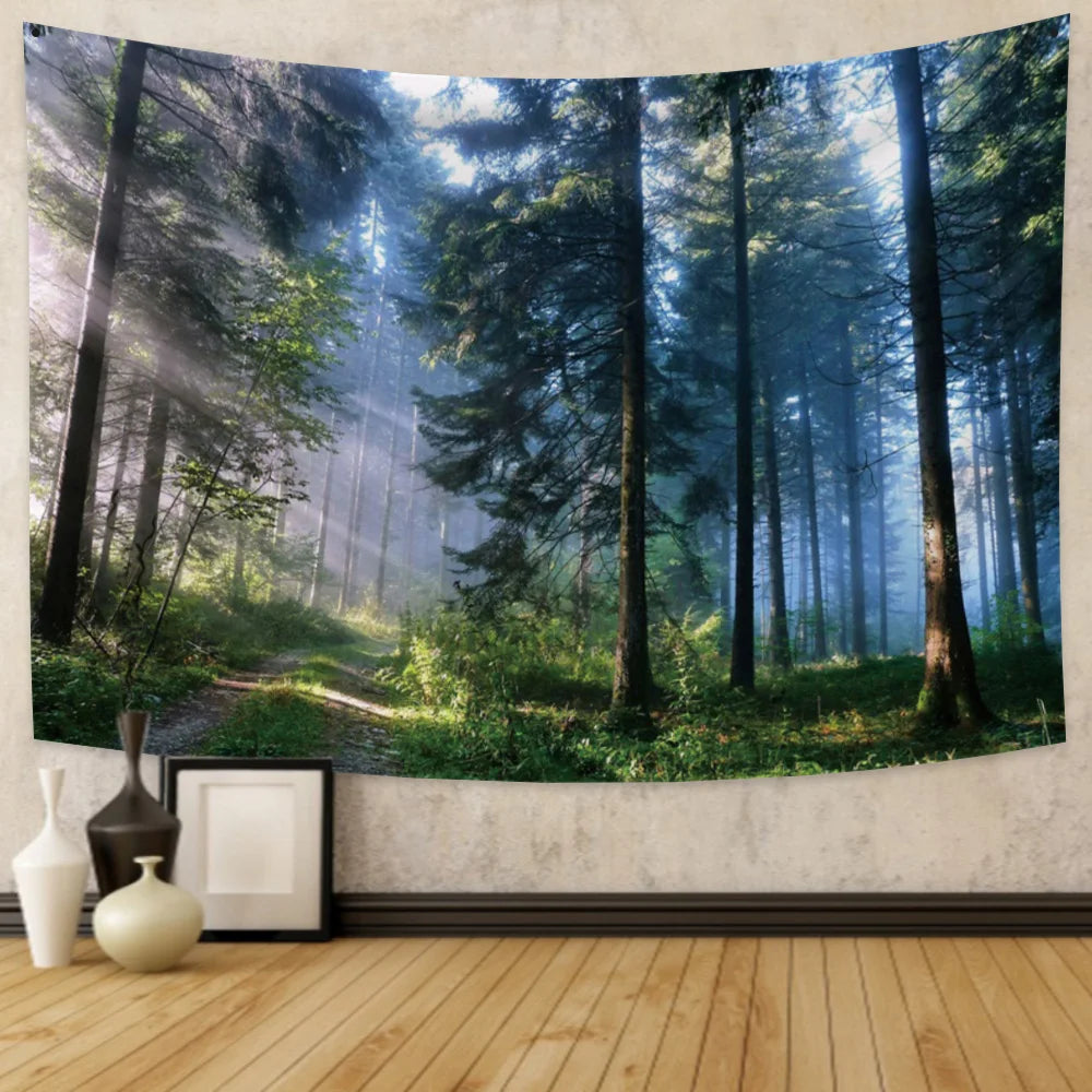 Nature Landscape Tapestry Beautiful Tropical Forest Wall Hanging Hippie Bedroom Living Room College Dorm Home Decorations