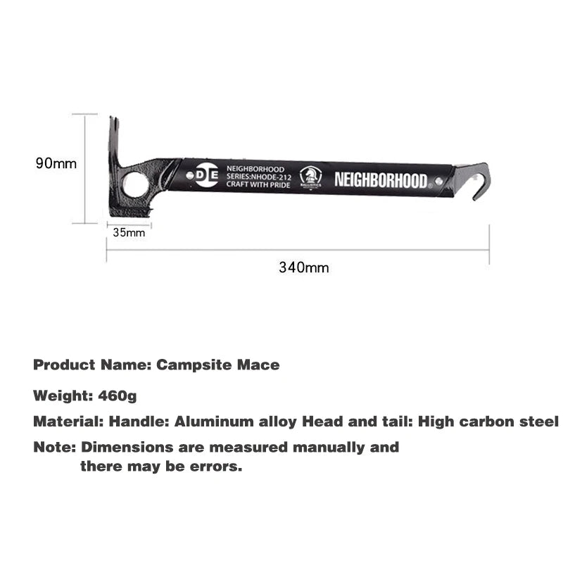 NBHD-Multifunctional Aluminum Alloy Hammer, Mountain ax, Outdoor Tent