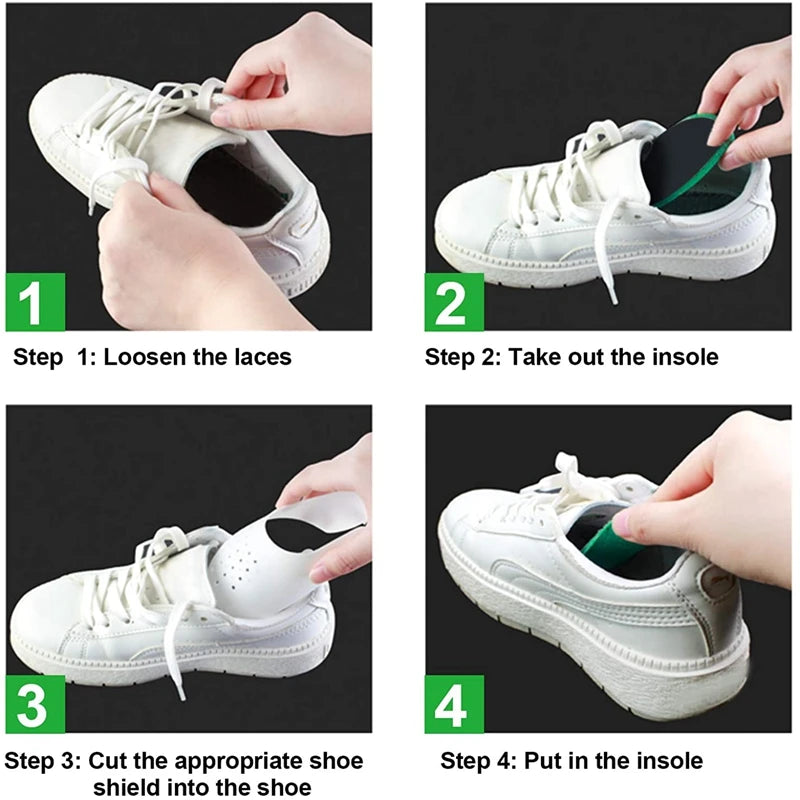 4Pcs Crease Protector Shoe Head Stretcher Sneaker Anti Crease Wrinkled Fold Shoe Support Toe Cap Sport Crease Protector Dropship