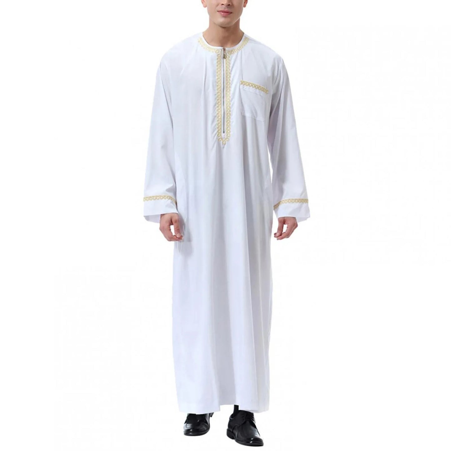 Muslim Islamic Clothing Men's Arab Robe Arab Vintage Long Sleeve Men Thobe Robe Loose Dubai Saudi Arab Kaftan Men Clothing