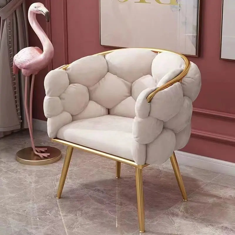 Nordic Vanity Chair Girls Comfortable Bedroom Living Room Make Up Manicure Chairs Computer Chair Home Office Seat Adult