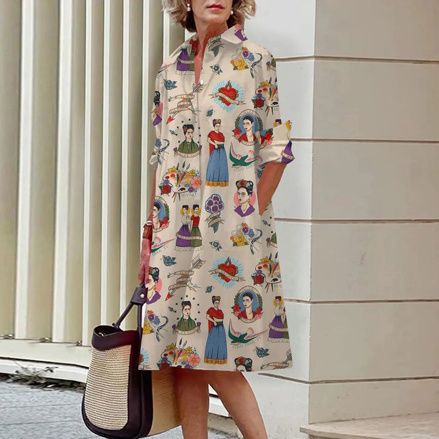 S-5Xl Summer Shirt Dress White Blue Evening Vintage Dresses Party Extra Long Women\'s Loose Gowns Only Celadon Printed Gowns