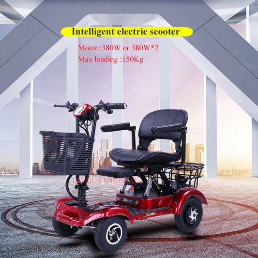 Humanized Design Disabled Chinese Electric Cars Adults  Four Wheeler Electric Scooter Folding Four-wheel Electric Vehicle