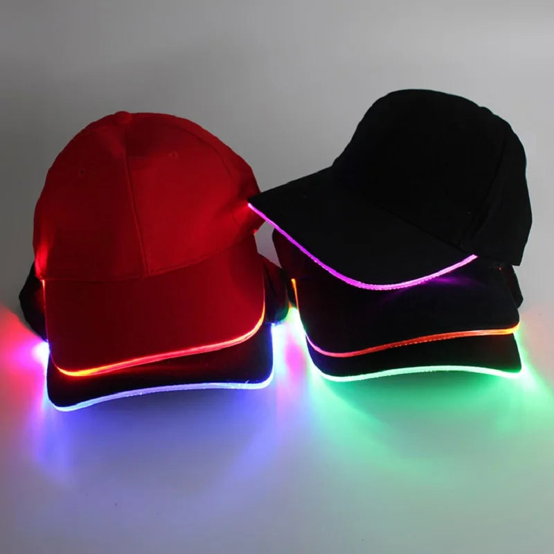 Fashion Flashing Baseball Cap Adjustable LED Light Hip-Hop Luminous Hat KTY Bar Party Sporting Fun Event Night Illumination Cap