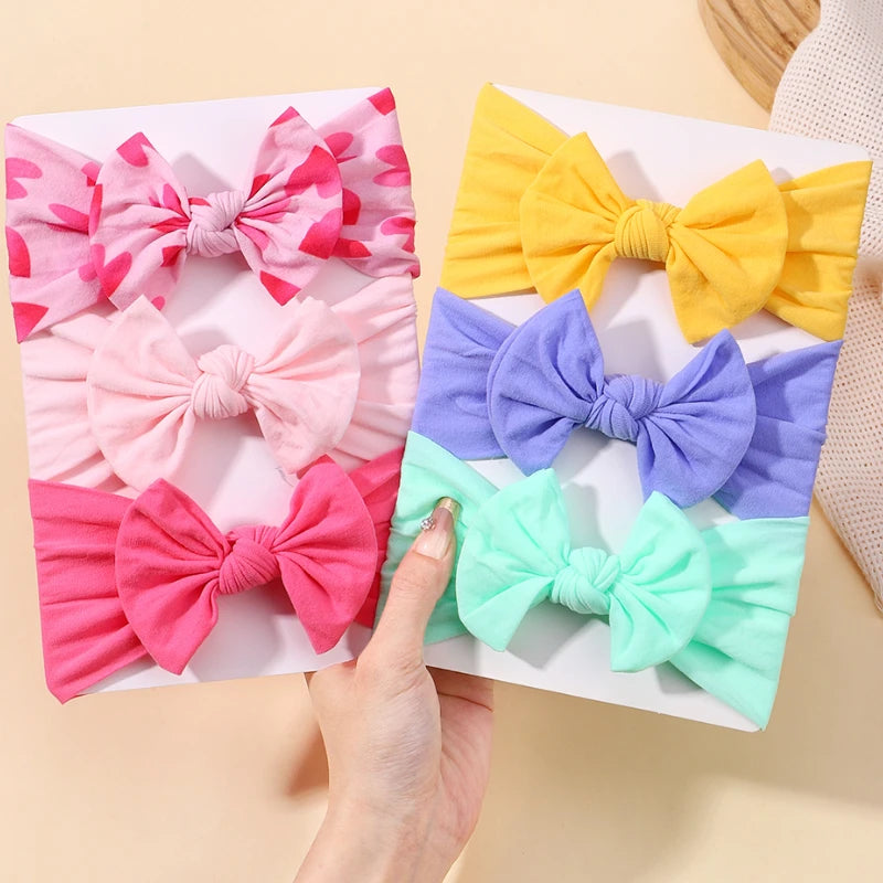 Candy Colors Baby Bowknot Hairband Broadside Headband Kids Girls Boutique Elastic Protect Turban Headwear Kids Hair Accessories