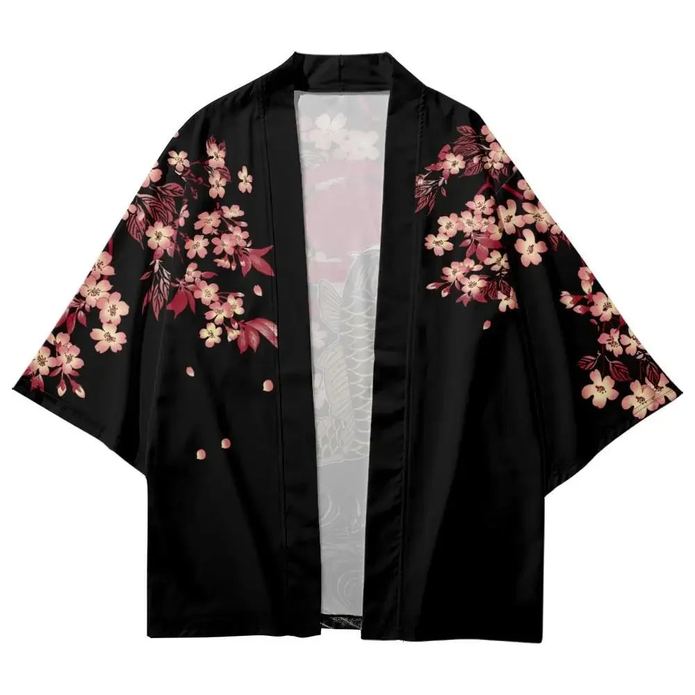 Men's And Women's Cardigans Kimono Carp Spray Print Beach Japanese yukata cosplays tradicional asia & pacific islands clothing