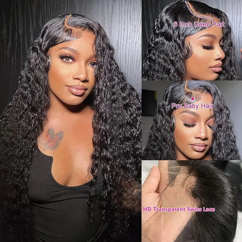 hd lace wig 13x6 human hair Curly Wig For Women choice Pre Plucked Glueless 30 40 Inch Loose Deep Wave Water wave Frontal Wigs