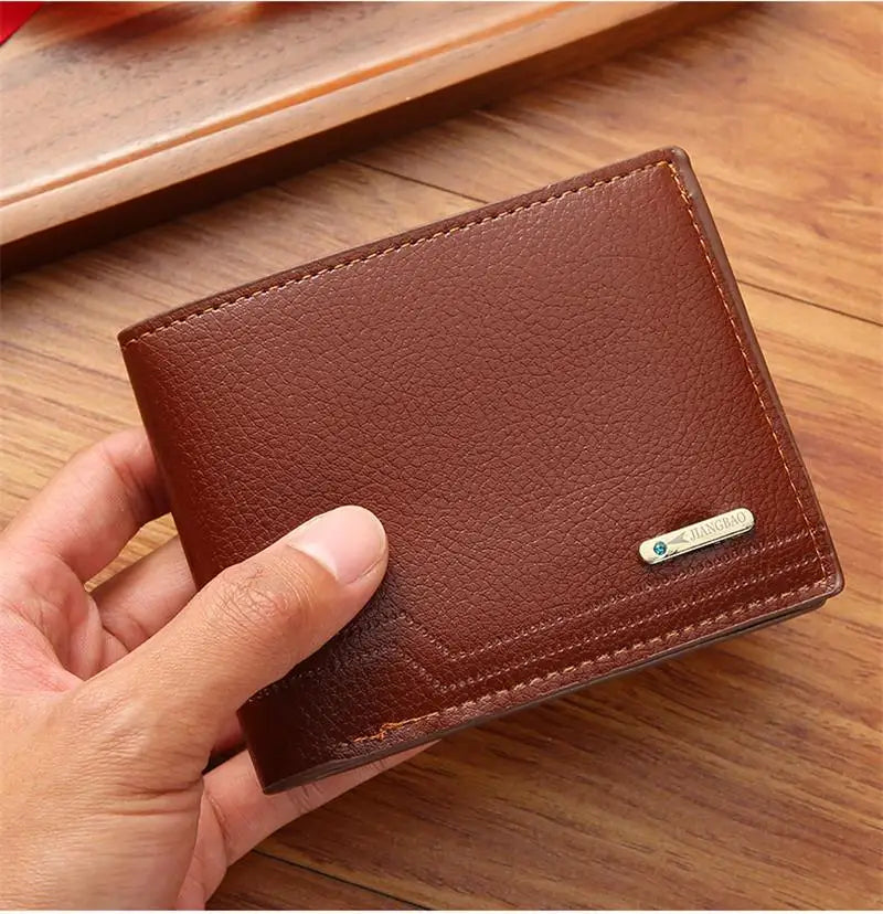 Men’S Pu Leather Wallets Coin Bags Small Money Purses Dollar Slim Large Capacity Male Multifunctional Casual Wallet Card Holders