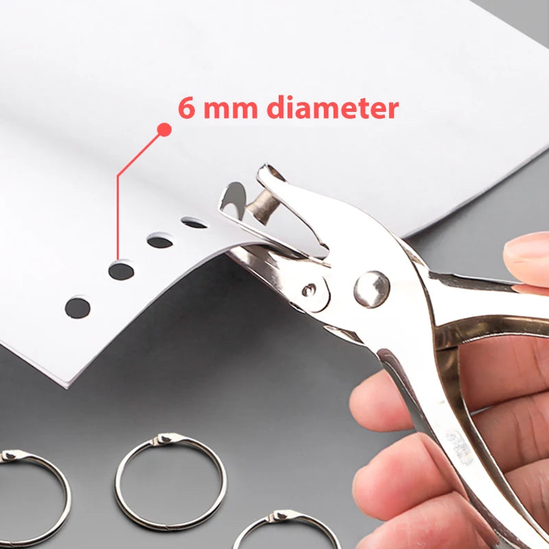 20/30/40/50mm Metal Binder Ring Loose-leaf Paper Book Index Cards Album Binding Clip Hole Punch Puncher Office Supplies