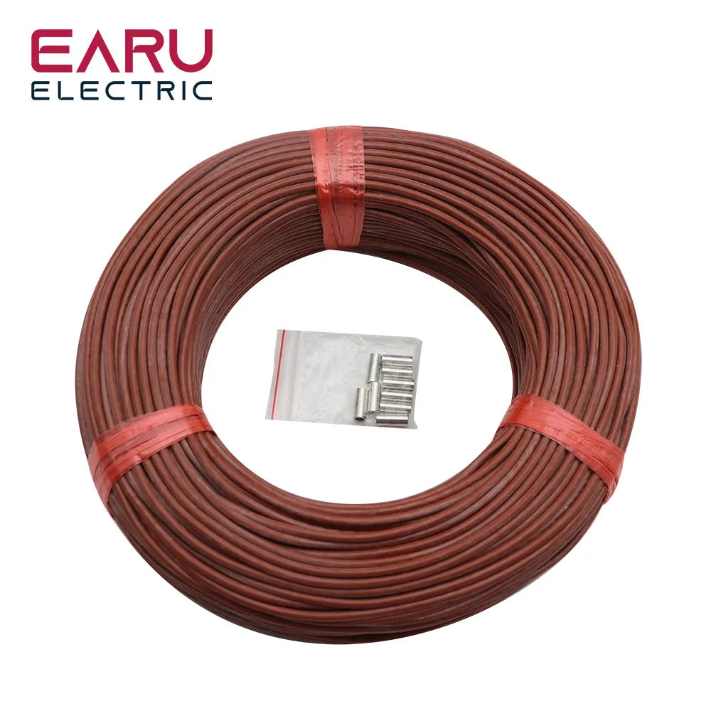 5-100 Meters Infrared Warm Floor Cable 12K 33ohm/m Electric Carbon Heating Wire Coil 2.0mm Fiber Wire Floor Hotline Thickening