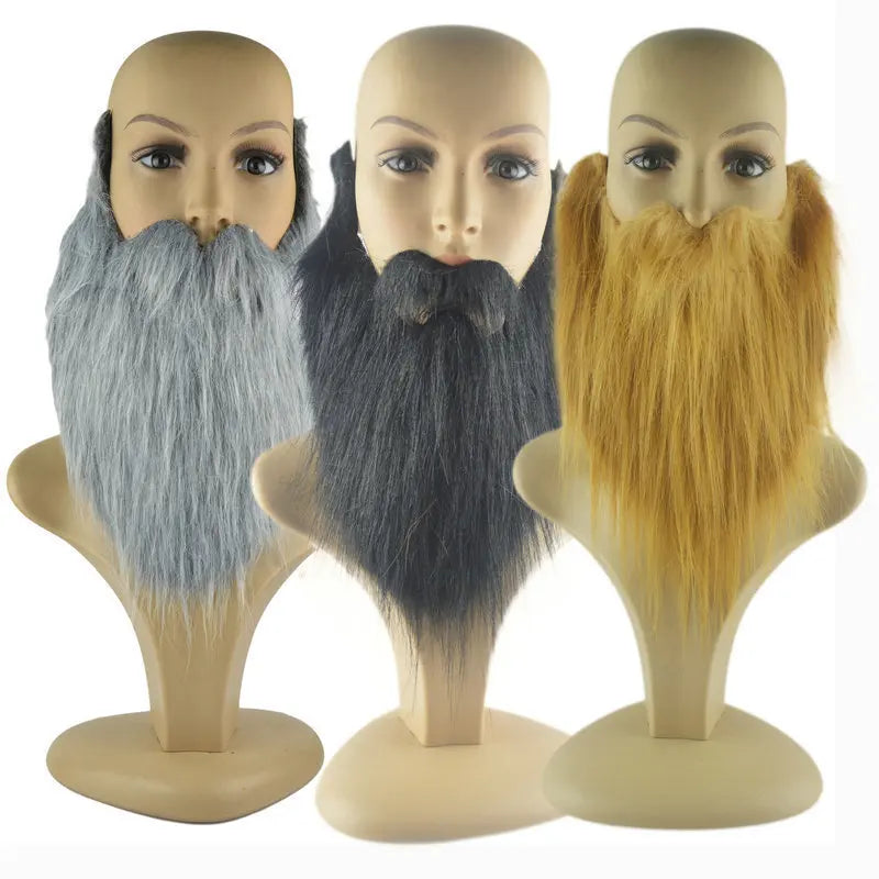 1pc DIY Fancy Dress Fake Beard Long Fluff Beards Cosplay Costume Props Santa Claus Beard Eyebrows Mustache Christmas Party Suppl