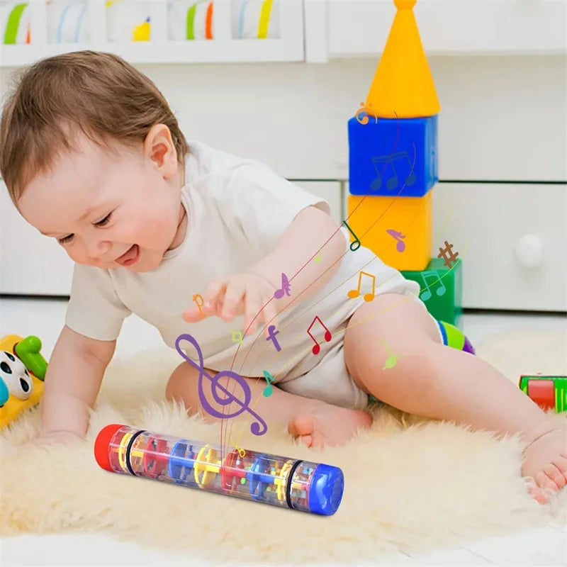 لعبة Rainmaker Baby Toy Rain Stick ألعاب موسيقية للأطفال من عمر 1 إلى 3 سنوات، لعبة خشخيشة يدوية، لعبة أداة تعليمية للأطفال