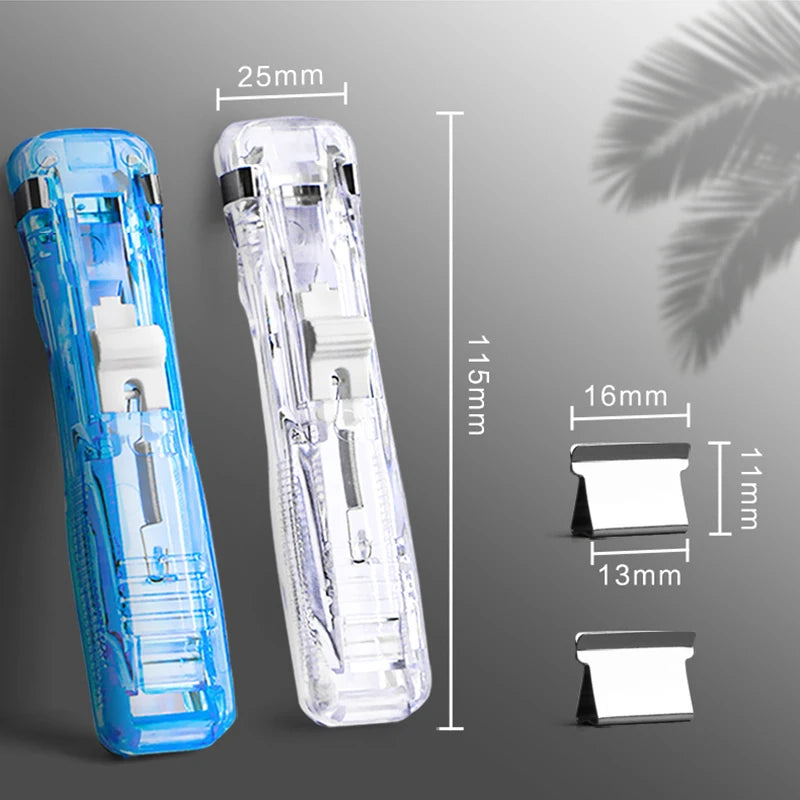 Мини-беспроводной многоразовый ручной зажим для степлера с нажимом для бумаги, папка для книг, офис, школа, ученик, переплетные инструменты, принадлежности, аксессуары