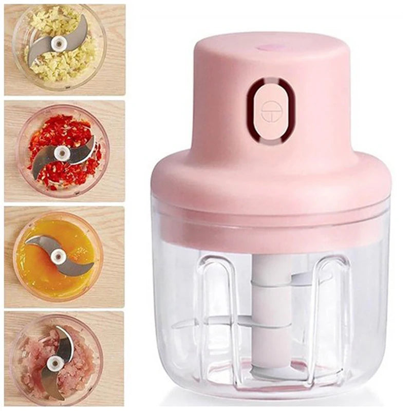 Baby Food Maker Mini Electric Garlic Chopper Meat Grinder Garlic Masher Machine Sturdy Durable Crushed Ginger Vegetable Crusher