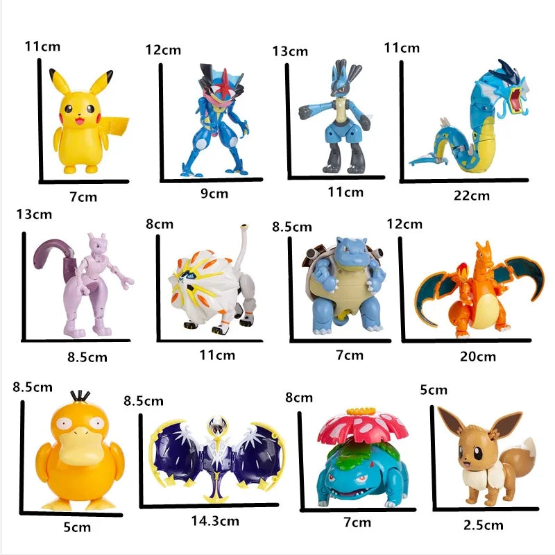 Pokemon Ball Figures Pokeball Genuine Original Deformation Toy Pikachu Charizard Eevee Mewtwo Lucario Pocket Monster Model Gifts