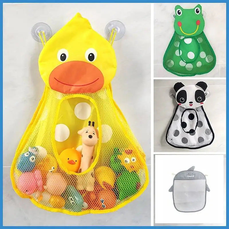 Duck Frog Bath Toy Storage Bag Organize Water Toys Game Bag for Kids Strong Suction Cups Durable Polyester Perfect Gift for Xmas