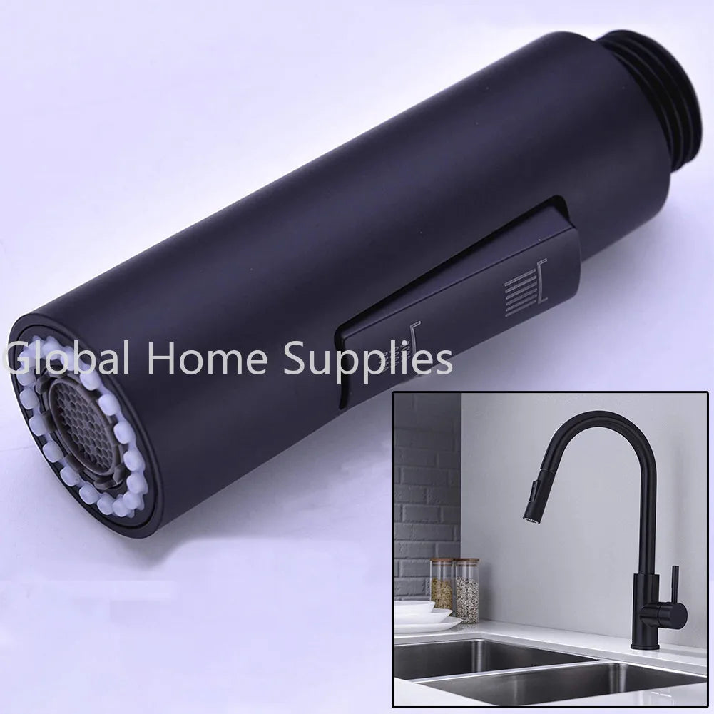 Bathroom Tap Faucet Pull Out Spray Shower Head Setting Kitchen Spare Replacement Tap Sprayer Black Head Sprinkler Kitchen Parts