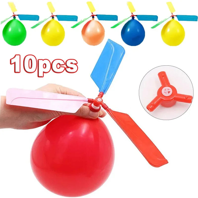 1-10Pcs Creative Balloon Helicopter Toys Children Outdoor Sports Toy Portable Electric Balloon Plane Interactive Party Toy Gifts