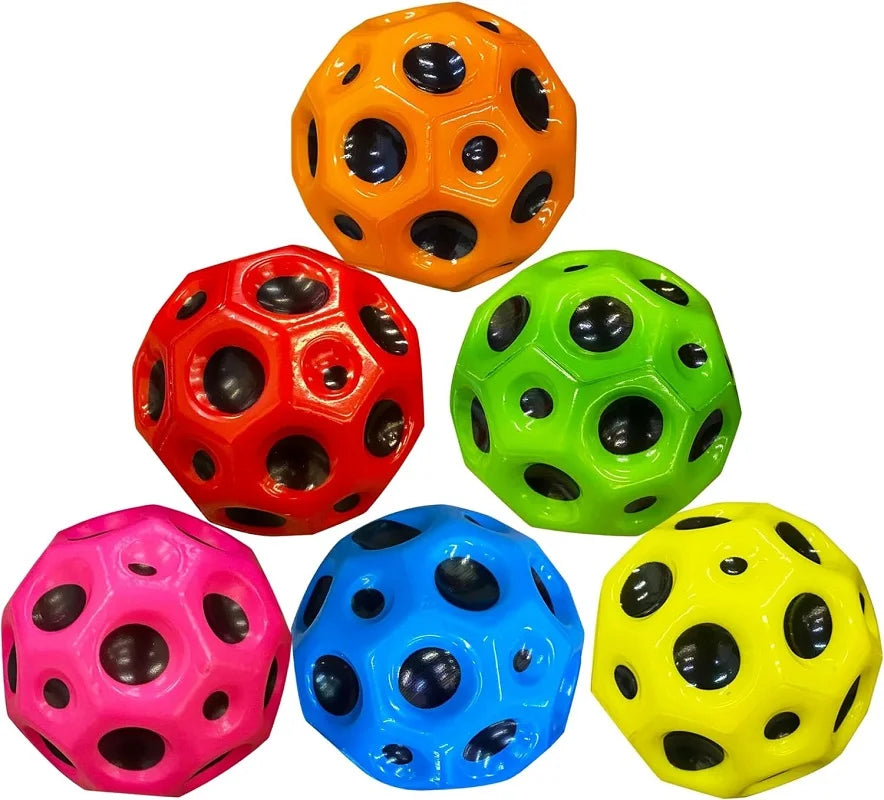 High Resilience Hole Ball Soft Bouncy Ball Anti-fall Moon Shape Porous Bouncy Ball Kids Outdoor Sport Toy Ergonomic Squeeze Ball