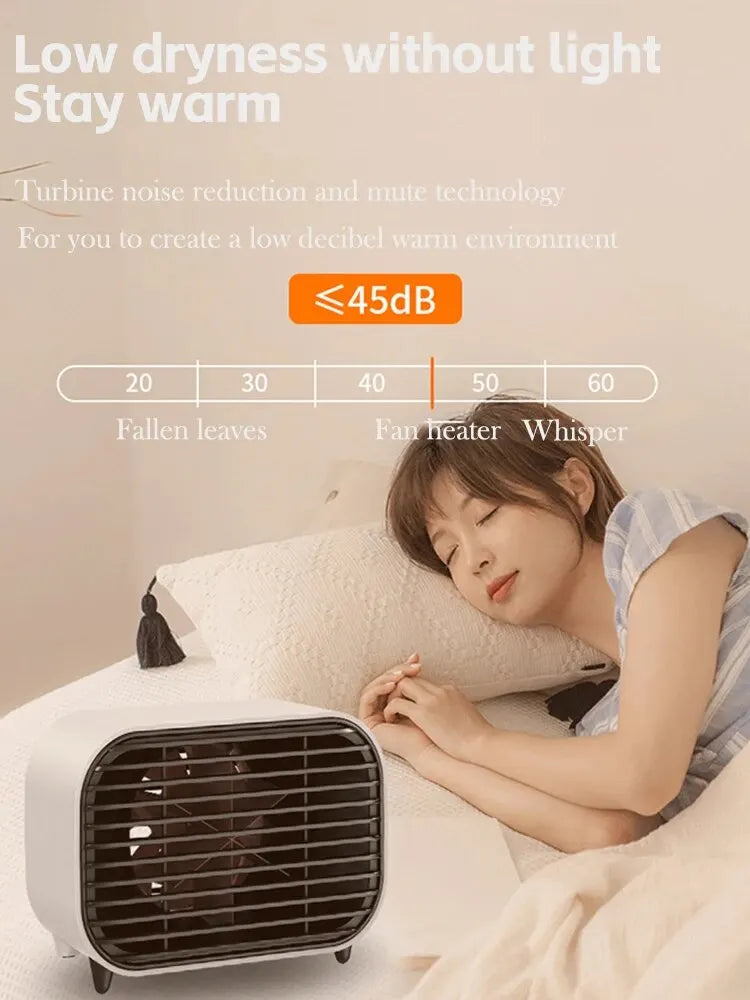 Desktop Electric Heater 600W Fast Heating Constant Temperature Wide-angle Warm Supply Low Noise Mini Home