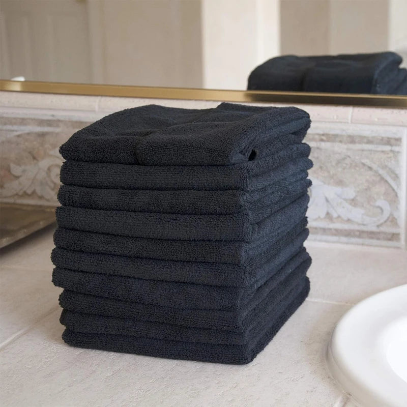 5/10 Pack Microfiber Salon Towels Black Color 35x75cm Large Salon Towels for Hair Stylist Microfiber Hair Towel