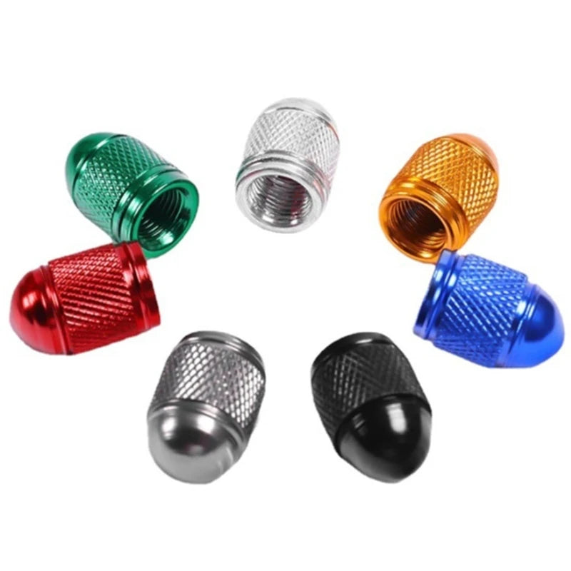 Aluminum Nipple Caps Bullet Car Truck Air Port Cover Tire Rim Valve Wheel Stem Cap Exterior Parts Car Accessories 4pcs