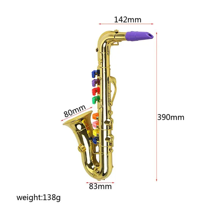 Kids Saxophone Mini Saxophone Toy Kids Trumpet with Sound Plastic Trumpet Toy Musical Instrument for Kids Learning