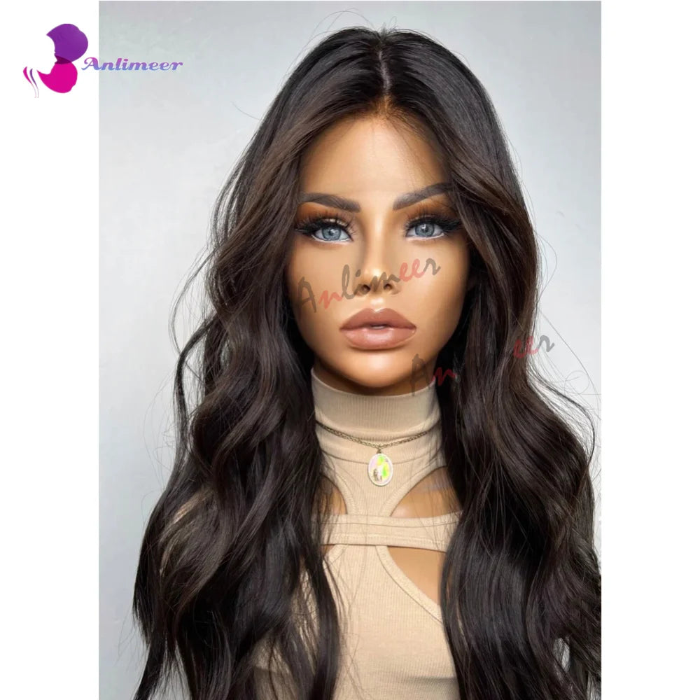 Chocolate Brown Balayage Lace Front Wig Human Hair Real Hair Wigs for Women Dark Brown Wig Body Wave Frontal Wig Womens Wigs