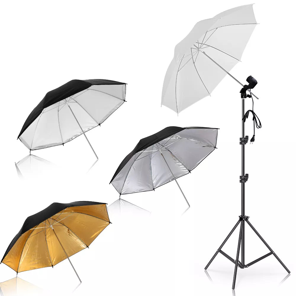 4 Pcs 83cm Photo Studio Umbrella Photography Photo Video Light White Reflector Umbrella Without Stand Gold Sliver Black 3 Color