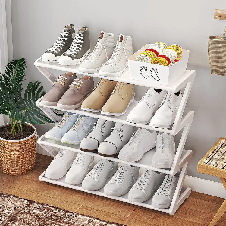 Simple 7-shaped Fabric Dust-proof Shoe Rack Shoe Cabinet Multi-functional Household Multi-layer Space-saving Shoe Storage Rack