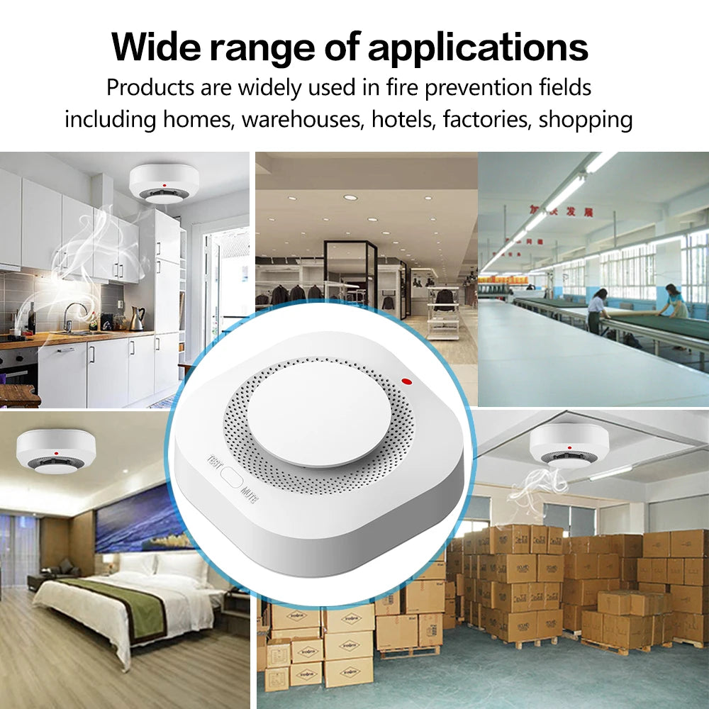 Tuya Zigbee Wifi Smoke Detector Sensor 80DB Alarm Fire Smart Smoke Detector Wifi Fire Protection Home Security Alarm Smart Life