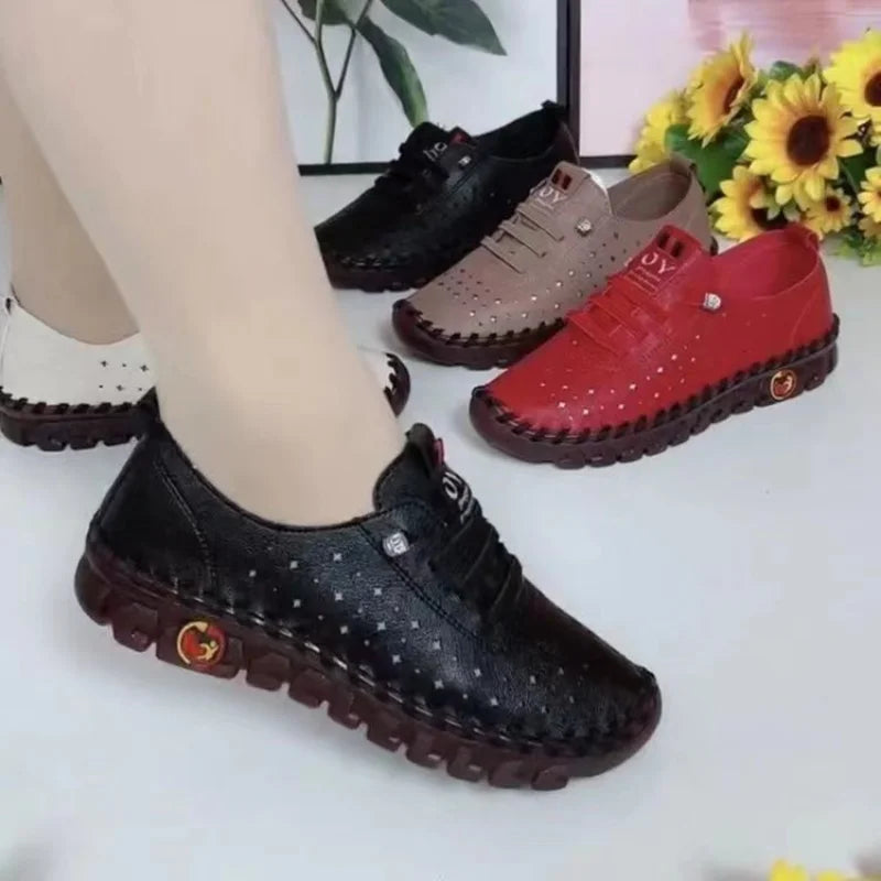 Women Loafers Pu Leather Oxford Soft Sole Flats Casual Ladies Non-Slip Comfortable Mother Shoes Fashion Sneakers Mujer Zapatos