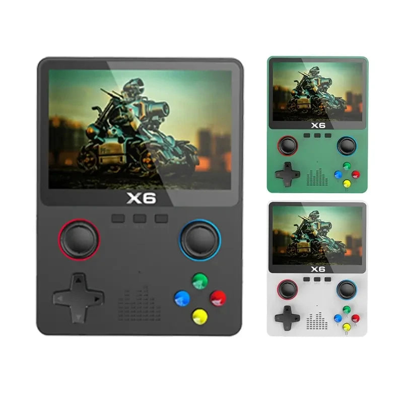 2024 New X6 3.5Inch IPS Screen Handheld Game Player Dual Joystick 11 Simulators GBA Video Game Console for Kids Gifts